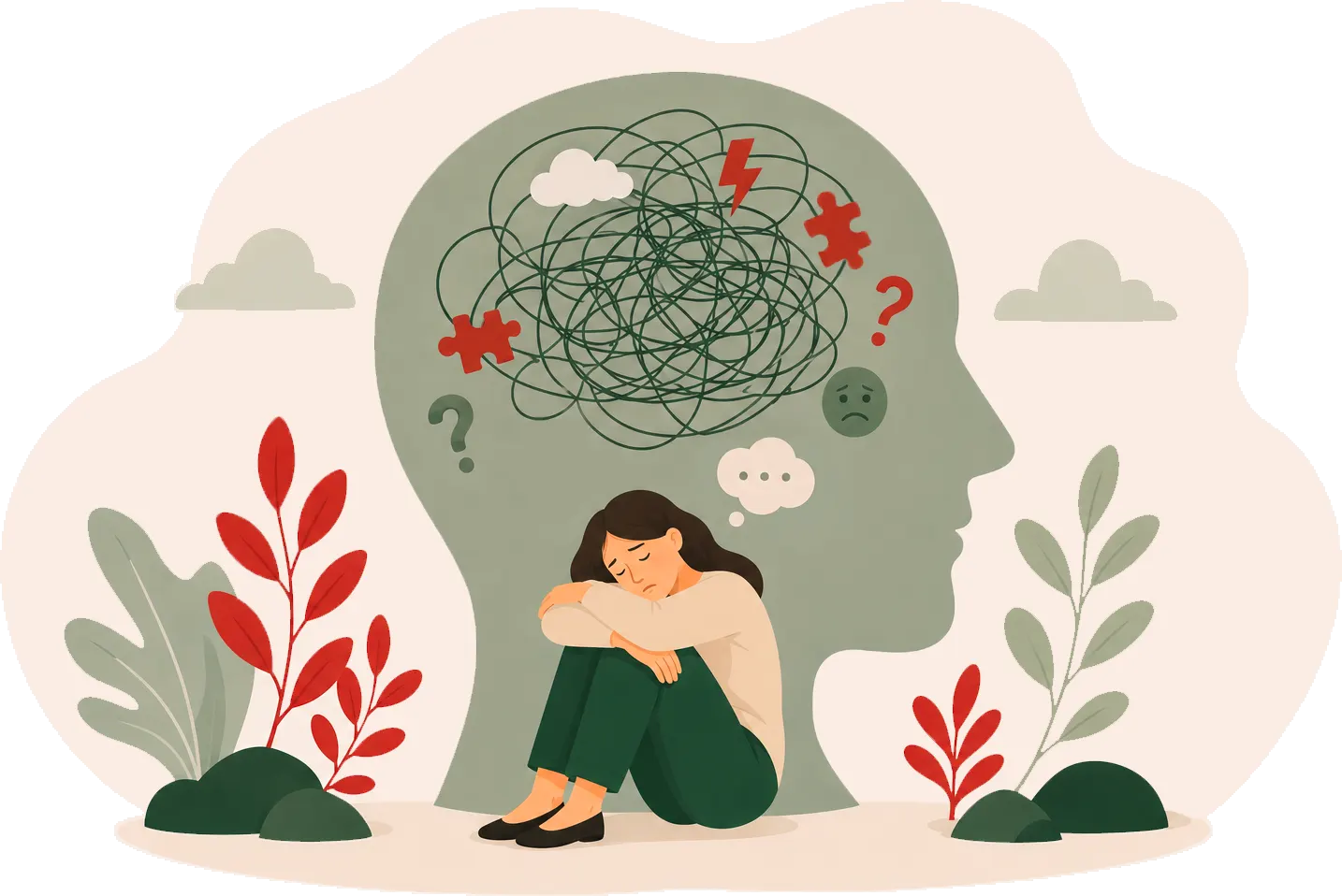 Illustrazione dedicata al benessere mentale