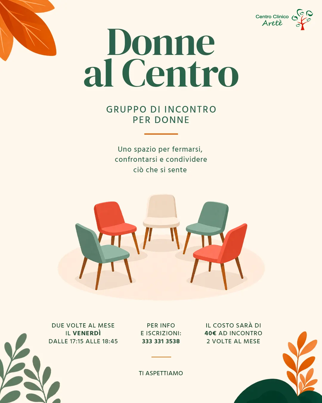 Donne al Centro: locandina del gruppo di incontro per donne